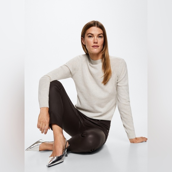 VIOLETA BY MANGO COATED SLIM JEANS - BLACK SIZE 16 (NEW WITH TAGS) - Picture 4 of 6